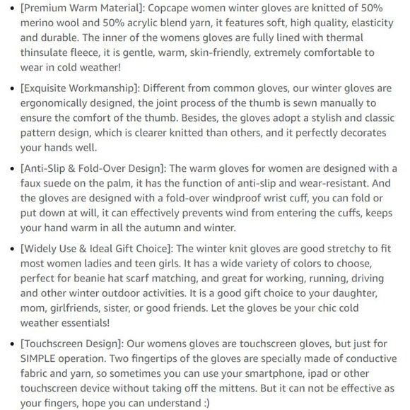 NEW Women Knit Wool Warm Thermal Thinsulate Lined Gloves - Picture 10 of 11